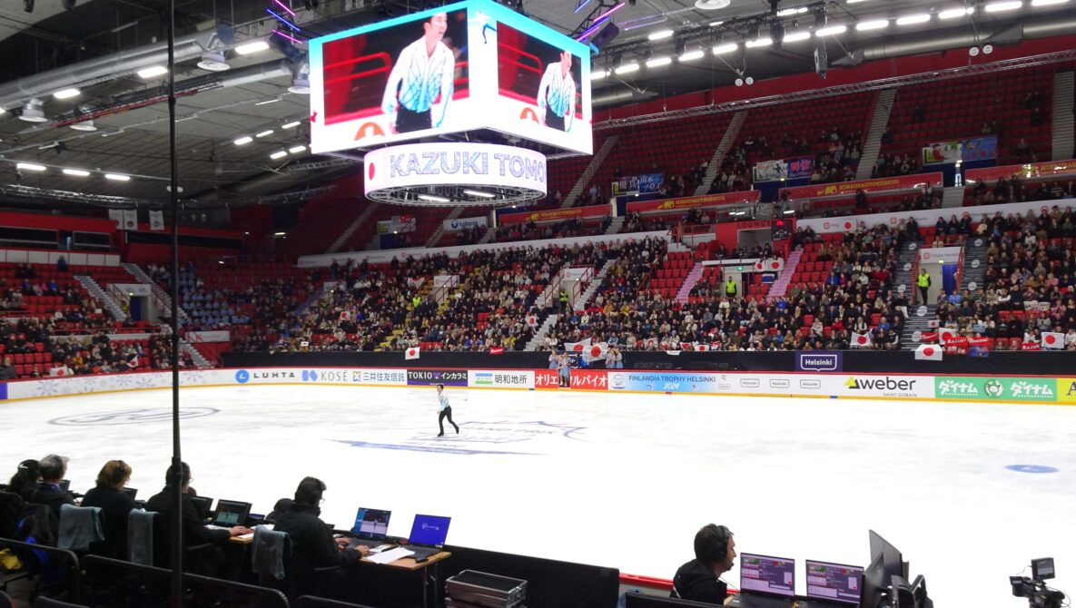 友野一希選手フリー演技後の会場内全景